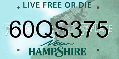 60QS375 New Hampshire License Plate