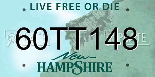 60TT148 New Hampshire License Plate