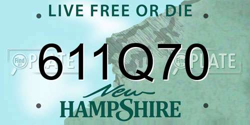 611Q70 New Hampshire License Plate