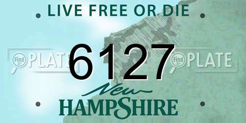 6127 New Hampshire License Plate