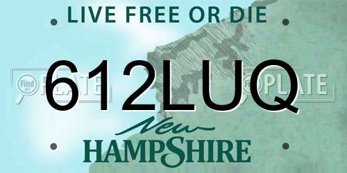 612LUQ New Hampshire License Plate
