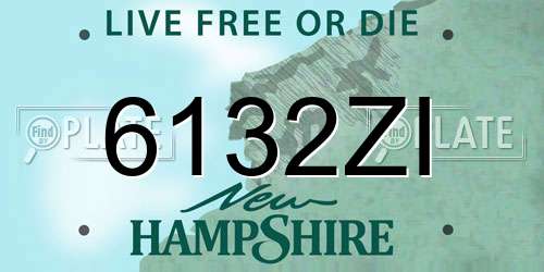 6132ZI New Hampshire License Plate
