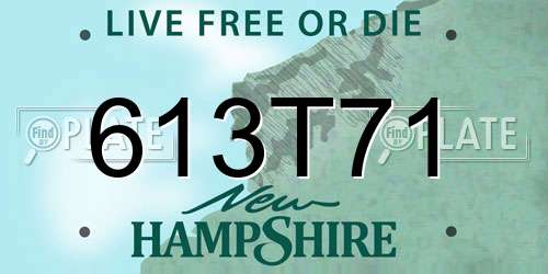 613T71 New Hampshire License Plate