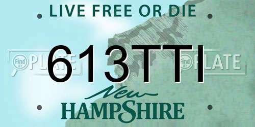 613TTI New Hampshire License Plate
