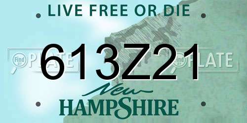 613Z21 New Hampshire License Plate