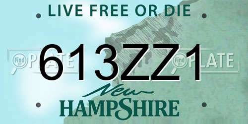 613ZZ1 New Hampshire License Plate
