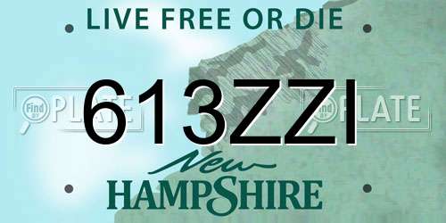 613ZZI New Hampshire License Plate