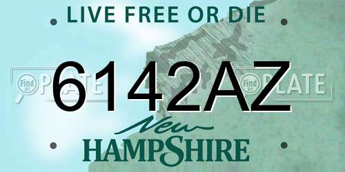 6142AZ New Hampshire License Plate