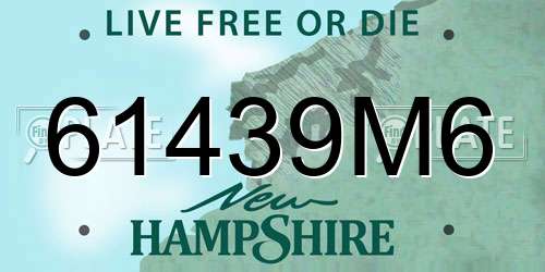 61439M6 New Hampshire License Plate