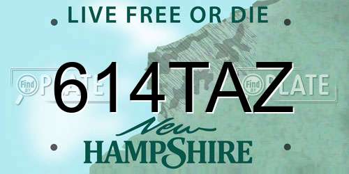 614TAZ New Hampshire License Plate