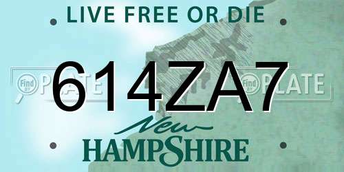 614ZA7 New Hampshire License Plate