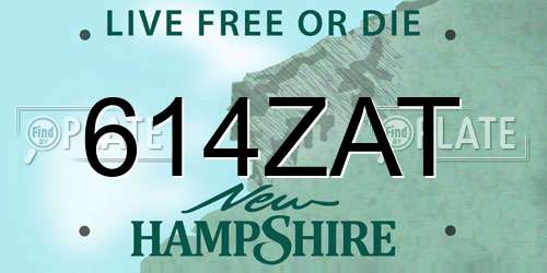 614ZAT New Hampshire License Plate