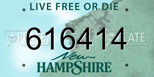 616414 New Hampshire License Plate