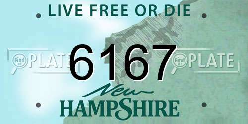 6167 New Hampshire License Plate