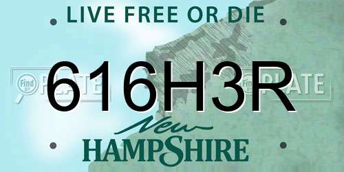 616H3R New Hampshire License Plate
