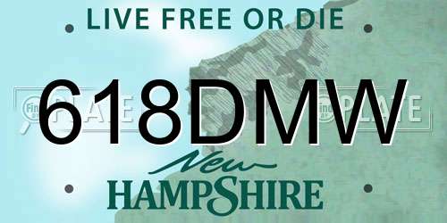 618DMW New Hampshire License Plate