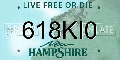 618KI0 New Hampshire License Plate