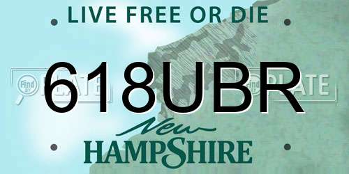 618UBR New Hampshire License Plate