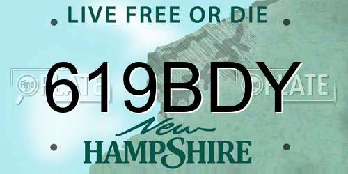619BDY New Hampshire License Plate