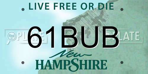 61BUB New Hampshire License Plate