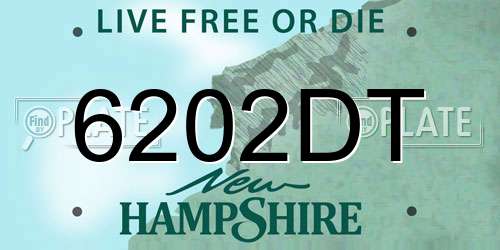 6202DT New Hampshire License Plate