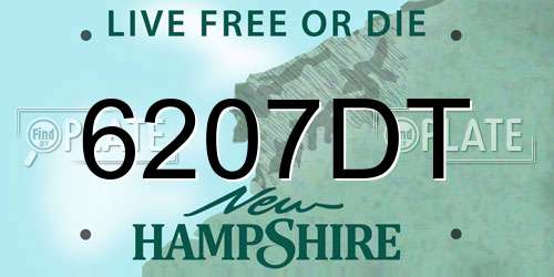6207DT New Hampshire License Plate