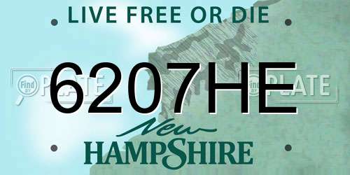 6207HE New Hampshire License Plate
