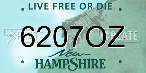 6207OZ New Hampshire License Plate
