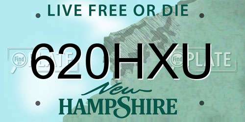 620HXU New Hampshire License Plate