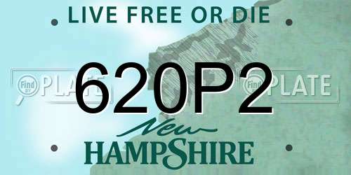 620P2 New Hampshire License Plate