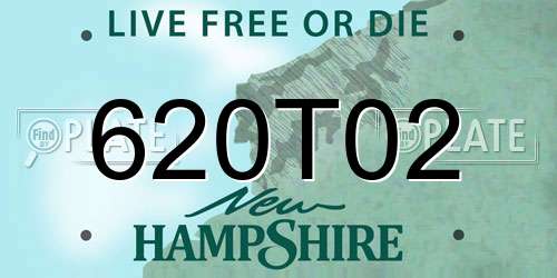 620T02 New Hampshire License Plate
