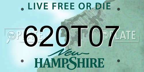 620T07 New Hampshire License Plate