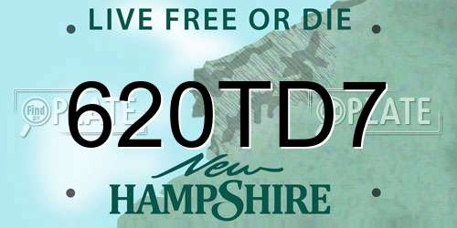 620TD7 New Hampshire License Plate