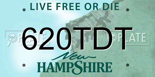 620TDT New Hampshire License Plate