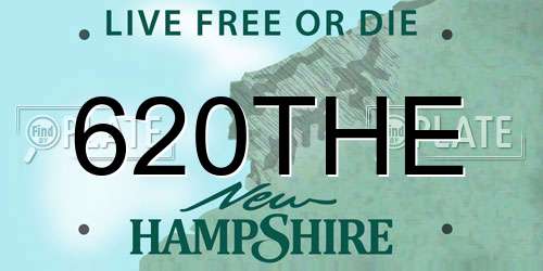 620THE New Hampshire License Plate
