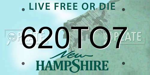 620TO7 New Hampshire License Plate