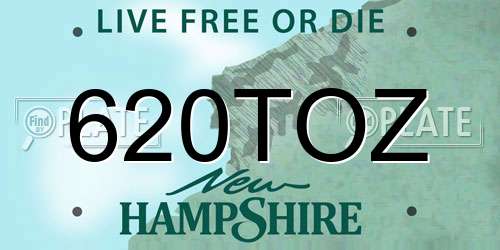 620TOZ New Hampshire License Plate