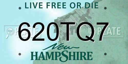 620TQ7 New Hampshire License Plate