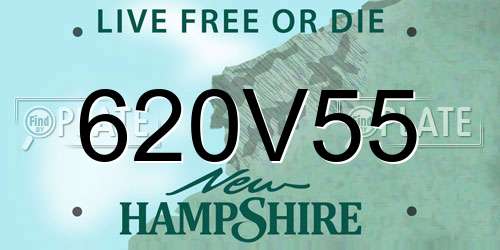 620V55 New Hampshire License Plate
