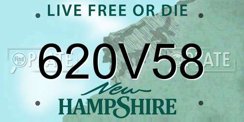 620V58 New Hampshire License Plate