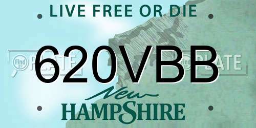 620VBB New Hampshire License Plate