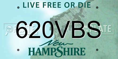 620VBS New Hampshire License Plate