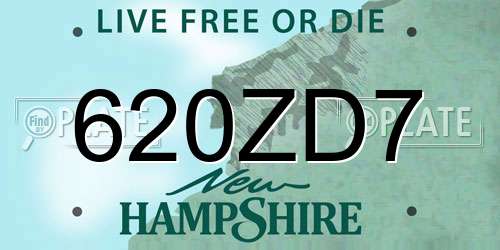 620ZD7 New Hampshire License Plate