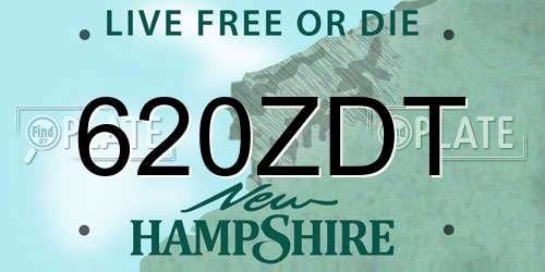 620ZDT New Hampshire License Plate
