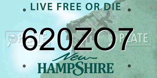 620ZO7 New Hampshire License Plate