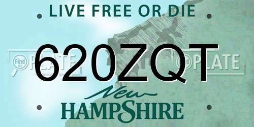 620ZQT New Hampshire License Plate