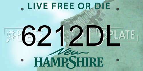 6212DL New Hampshire License Plate