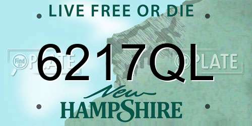 6217QL New Hampshire License Plate