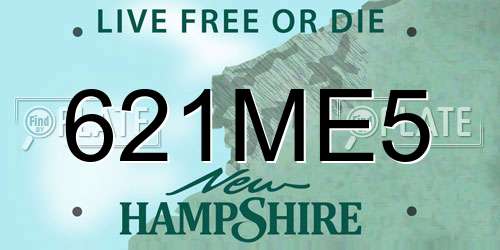 621ME5 New Hampshire License Plate