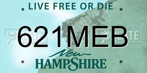 621MEB New Hampshire License Plate